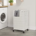 thumbnail image 2 of Laundry Hamper with Wheels,Metal Wire Frame Rolling Laundry Basket with Removable bag,100L Dirty Clothes Hamper Organizer Dorm Room Storage for Bedroom,Bathroom,White, 2 of 7