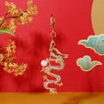 thumbnail image 1 of WIFKLSIIPG Exquisite Chinese Dragon Keychain High Grade Metal with Glistening Pearls and High End, 1 of 5