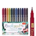 thumbnail image 1 of Veecome Calligraphy Sketch Brush Pens, Soft Pen Point, Assorted Ink Colors, 12 Pack, 1 of 6