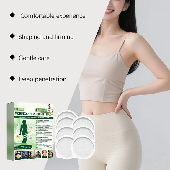 12-in-1 Nano Microdarts Patches, 5 Boxes 2026 New Advanced Natural Care Microneedle Patches, Skin Firming Body Care for Women & Men, All Skin Types, 7 Patches/Box, Home Use