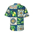 thumbnail image 3 of Balery Lemon and Leaves Print Men's Hawaiian Shirts Short Sleeve Beach Shirt Relaxed Fit Vacation Button Down Shirts-Medium, 3 of 9