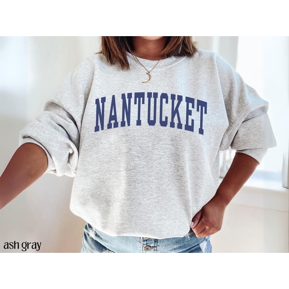 Varsity Nantucket Sweatshirt, East Coast Vacation, Old Money Style, Fisherman Aesthetic Crewneck Sweater, Coastal Beach Vacation Shirt All Size S-5Xl