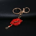 thumbnail image 3 of Car Circle Key Rings Lip Keychain Innovative Metal Keychain Keychain Pendant Sexy Lipsticking Lip-Key Chain RhinestOne  Purse  CharmDecoration, 3 of 8
