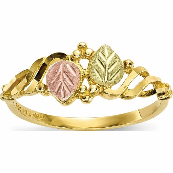 10K Yellow Gold Tri-Color Black Hills Ring (Size 7) Made In United States 10bh710