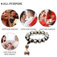 thumbnail image 5 of Pulsera de vidrio de color blanco, cuentas de Buda, pulseras elásticas de cuentas de meditación de yoga para hombres y mujeres, 5 of 5