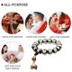 thumbnail image 5 of Pulsera de cristal de color blanco, cuentas de Buda, pulseras elásticas de cuentas de meditación de yoga para hombres y mujeres, 5 of 5