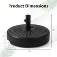 thumbnail image 3 of Costway Base Ronde Remplissable pour Parasol de Patio de 20 Pouces, Support, Convient à un Poteau de 1,5 Pouces/1,9 Pouces pour l'Extérieur, 3 of 9