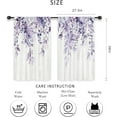 thumbnail image 2 of Purple Eucalyptus Leaves Kitchen Curtains Short Small Rustic Flower Spring Watercolor Botanical Wood Plant Herb Rod Pocket Nature Bedroom Living Room Treatment Fabric 2 Panels 27.5Wx39H Inch, 2 of 6