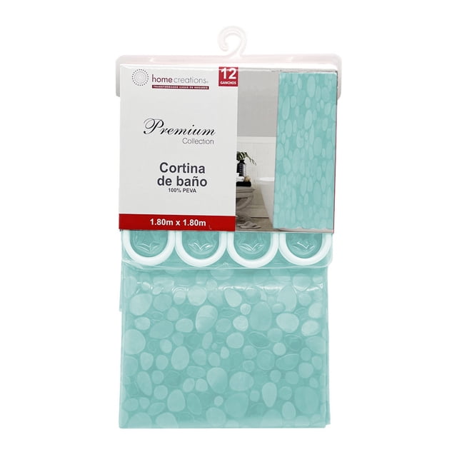 Cortina de Baño Peva Homecreations Texturizada Verde