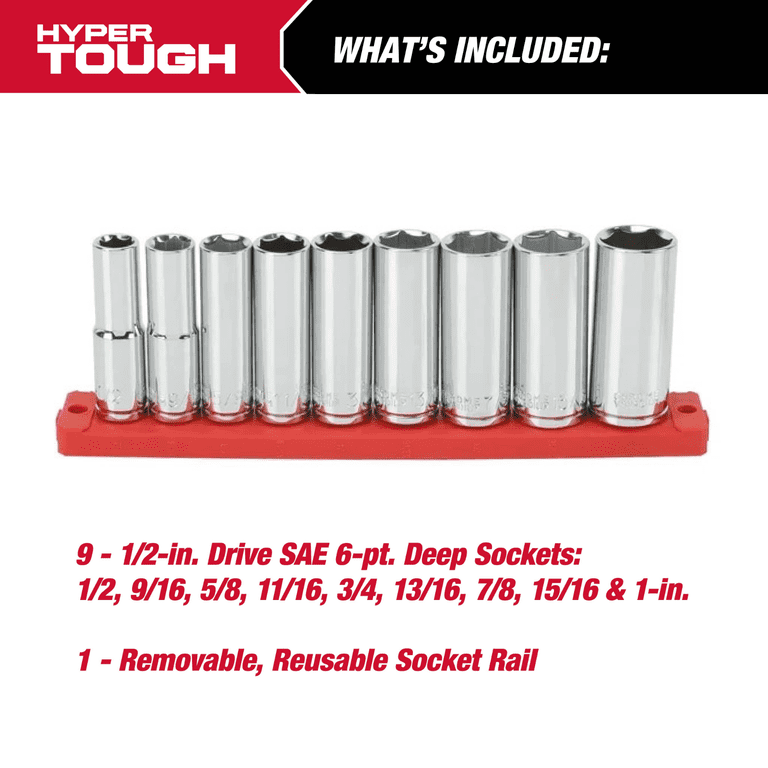 Free Shipping! Hyper Tough 21-Piece 1/2 Inch Drive Ratchet and
