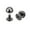 Black, variant on 10x6mm Screw Back Rivets Solid Round Head Leather Studs Silver Tone 20 Pack
