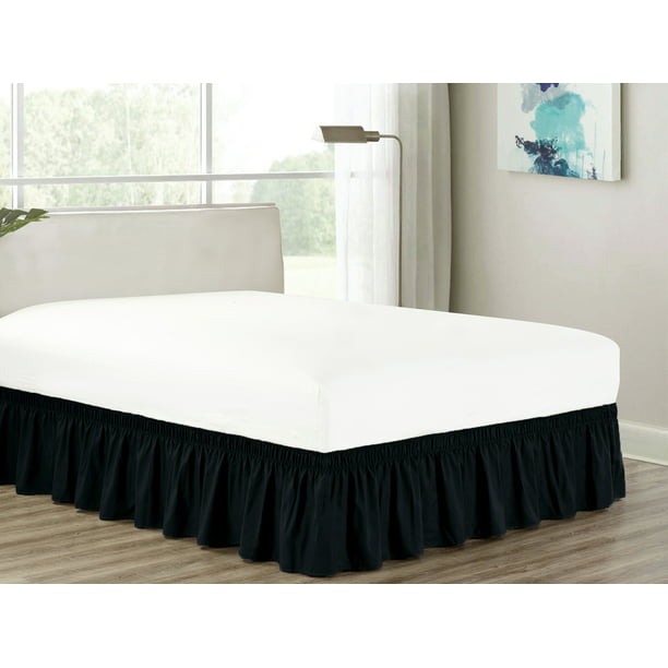 Drop Dust Ruffled Bed Skirt Cover, Wrap Around Bed Ruffle King