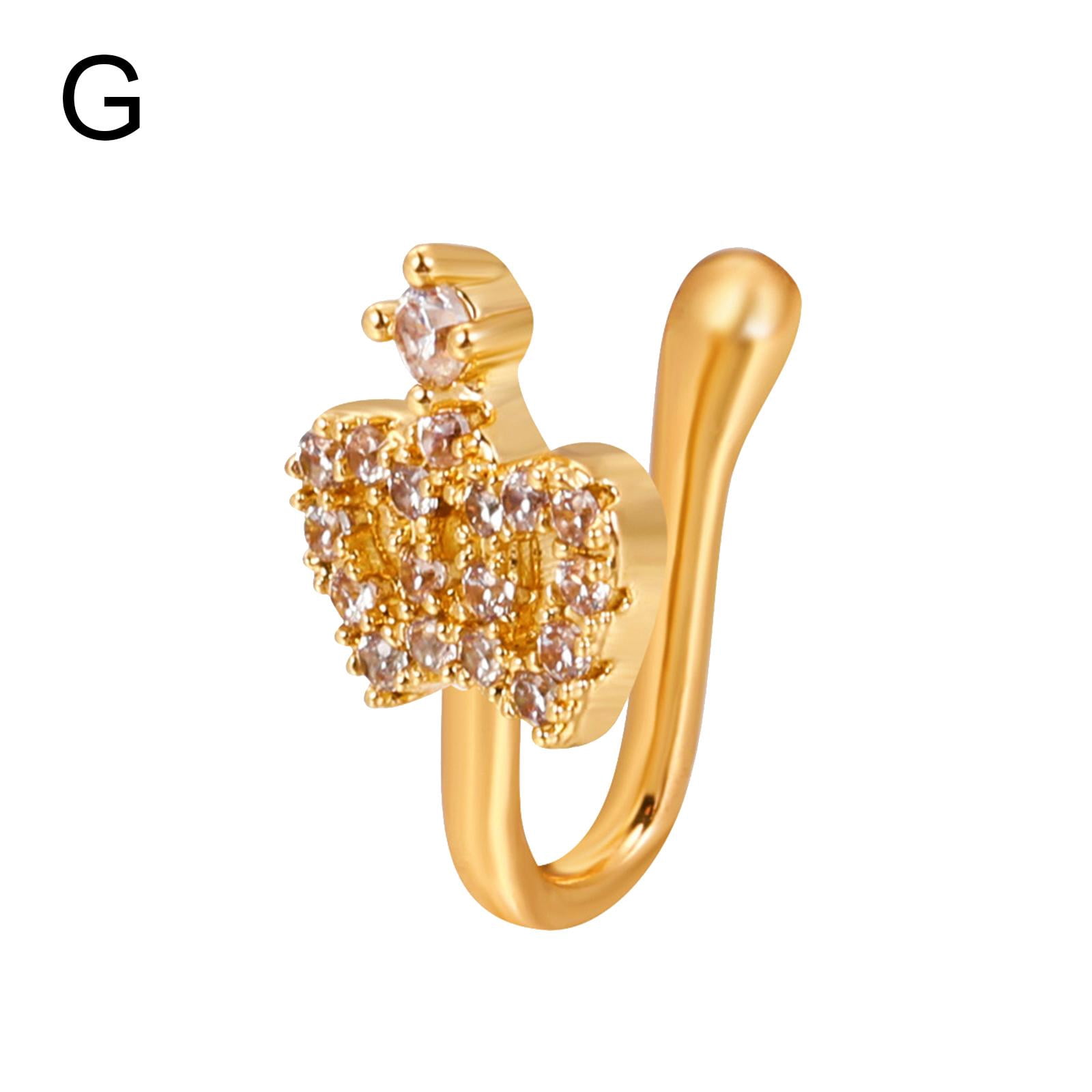 Women Fake Piering Nose Ring Clip Septum Rock Hip Hoop punk Body
