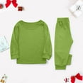 thumbnail image 2 of Odeerbi Matching Family Christmas Pajamas Sets Child Solid Xmas Homewear Loungewear Set Parent-Child Two-piece Set Sleepwear Jammies for Kids, 2 of 7
