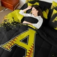 thumbnail image 4 of Manfei Boys Girls Letter Monogrammed A Twin Bedding Sets 7-Piece,Sport Baseball Bedding Comforter Set Microfiber,Graffiti Splash Breathable Sheet Sets,Ultra Soft Home Decor,Reversible, 4 of 8