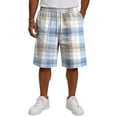 thumbnail image 3 of Delconic Men Holiday Tartan Plaid Quick Dry Knee Length Casual Shorts Elastic Drawstring Waist Side Pockets Loose Fit Short Pants For Summer Beach Gym Hiking Daily Blue XL, 3 of 5