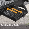thumbnail image 4 of K&K 80'' Outdoor Wicker Chaise Lounge Chairs Set of 2, Patio Rattan Reclining Chair Pull-out Side Table 5 Adjustable Backrest Ergonomic Wave Design Pool Sunbathing Recliners, Black, 4 of 10