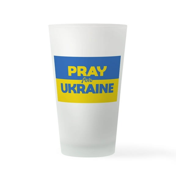 CafePress - Pray For Ukraine - Pint Glass, Drinking Glass, 16 oz. CafePress