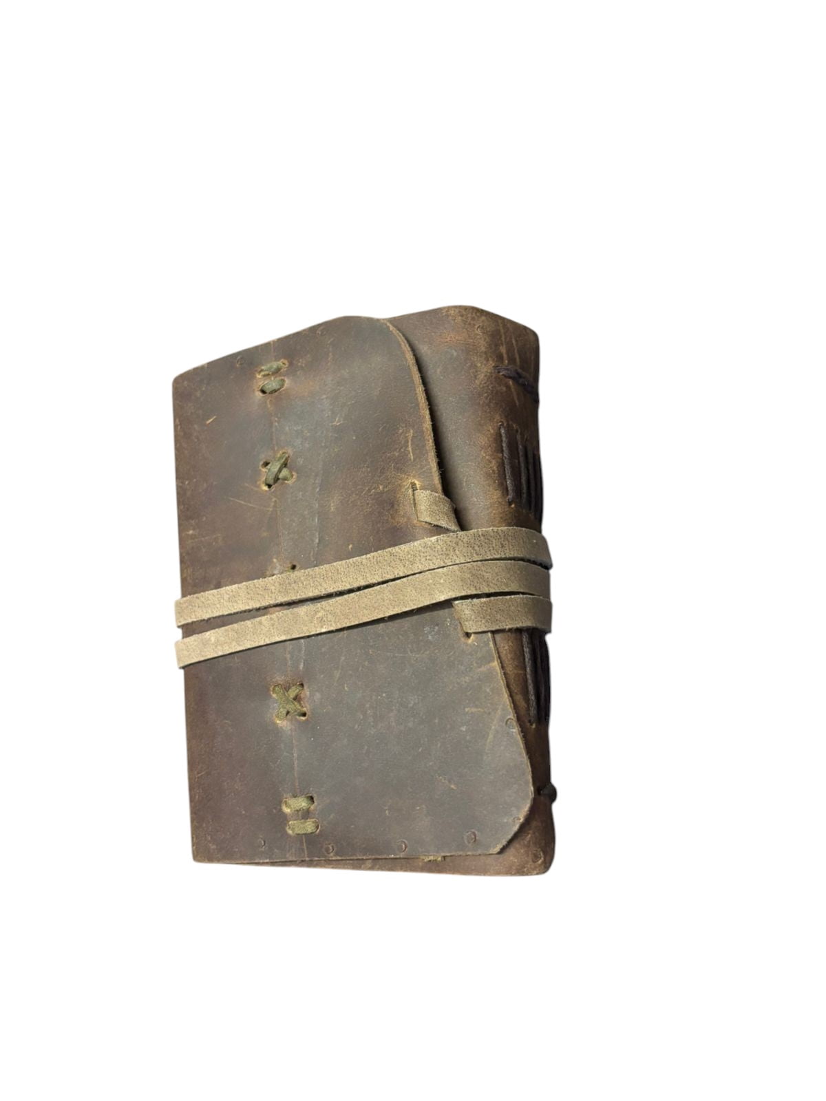 Handmade Leather Journal 6x4 Inch – Vintage Rustic Diary with Deckle Edge Lined Pages, Travel Notebook, Writing Journal Gift