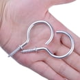 thumbnail image 3 of 20Pcs  Silver Metal Cup Hooks Round End Ceiling Wall Hooks for Hanging Plants, Lights, Curtains, Kitchen Towels,2.8 inches, 3 of 7