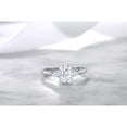 thumbnail image 6 of Gem Stone King 10K White Gold Moissanite and White Created Sapphire Women Solitaire Ring (1.60 Cttw, Oval 8X6MM, Available in Size 5,6,7,8,9), 6 of 6