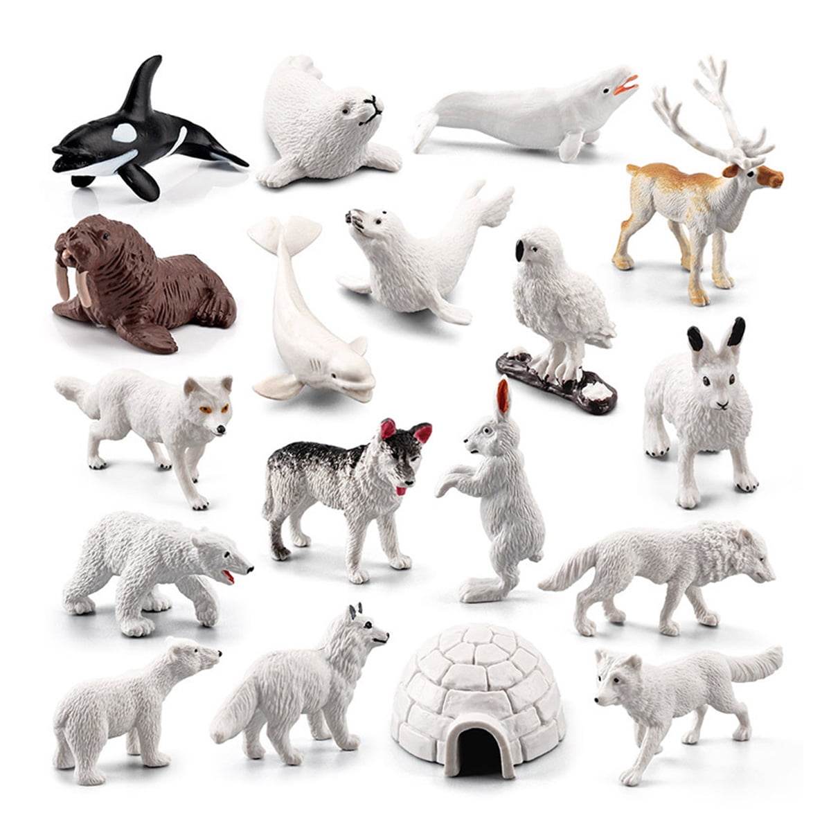 Blue Deer Miniature Ceramic Animal Small Figurines Collectible Handmade 2 pcs 