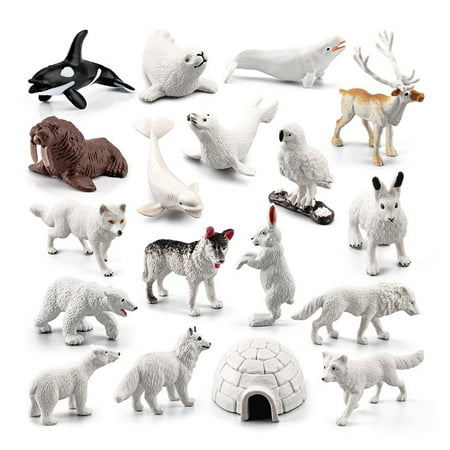 17pcs Polar Animal Figurines with a Mini Igloo Model High Simulation Mini  Arctic Animals Toys Set | Walmart Canada