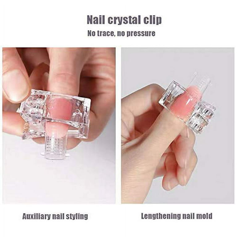 Nail Tips Clip for Quick Building Polygel Nail Forms Nail Clips for Polygel Finger Nail Extension UV LED Builder Clamps Manicure Nail Art Tool (10pcs)