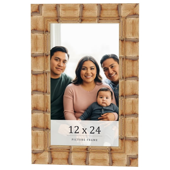 12x24 Frame Beige Real Wood Picture Frame Width 3 inches | Interior Frame Depth 0.5 inches |
