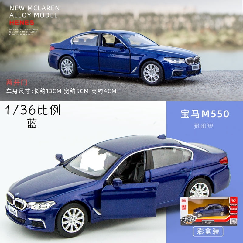 1:36 M550I sedan Alloy Luxury Car Model Diecast & Toy Vehicles Metal Toy Car Model Collection Simulation Children Gift blue with box