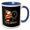 Blue/White, variant on 3drose, Image of Christmas Santa Claus Monogram- Letter A- Not Foil Embossed, 11oz Two-tone Green Mug