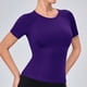 thumbnail image 5 of Camiseta de Manga Corta de Yoga para Mujeres Color Sólido Moda Casual Respirable Apretado Deportivo de Alta Elasticidad Camiseta de Carrera de Manga de Raglan Cuello Redondo Top de Manga Corta de Muj, 5 of 5