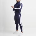 thumbnail image 2 of Delconic Mens Two Piece Athletic Tracksuit Set Zip Front Long Sleeve Track Jacket and Tapered Jogger Pants Casual Sportwear Navy M, 2 of 5