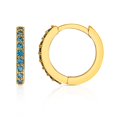 thumbnail image 4 of KISPER Boucles d'Oreilles en Zircon Cubique Plaqué Or 18K Huggie Hoop, 4 of 9