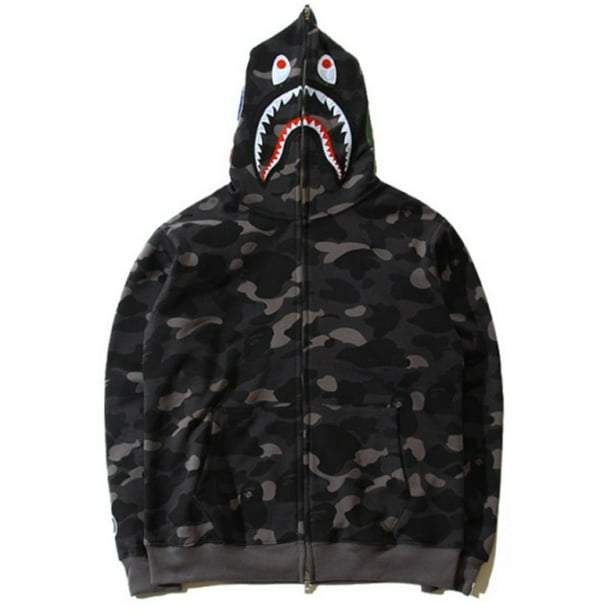 En Stock Nueva Chamarra BAPE Camuflaje Tiburon Con Capucha Casual Hombres Mujeres Cremallera Sueterpangjing Walmart en linea