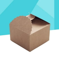 ROMANSENTIAL 10 Pcs Brown Craft Paper Boxes for Wedding Favors and Candy Packaging 9x9x6cm