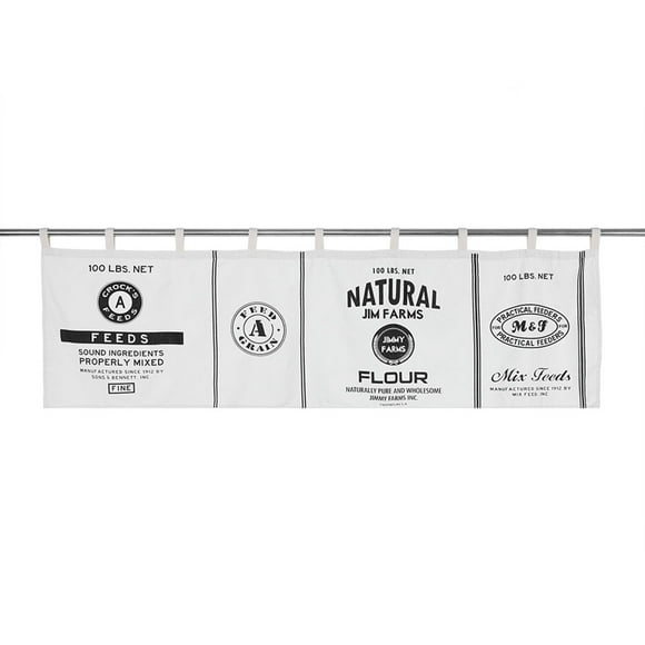 Viccilley Rideaux Occultants Style Minimaliste Vintage Rideau de Fenêtre de Cuisine Drapé Niveaux de Panneau pour Armoire Café Chambre (55x17,7 Pouces)