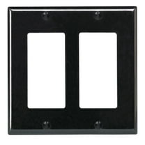 Leviton 004-80409-00E 2 Gang Black Decora Wallplate