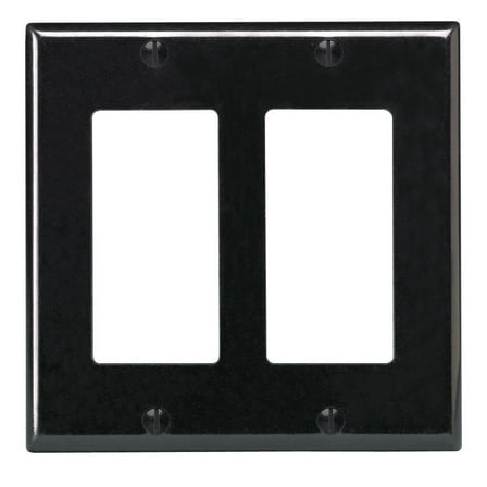 Leviton 004-80409-00E 2 Gang Black Decora Wallplate