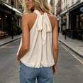 thumbnail image 4 of Wensltd Women's Tank Tops Sleeveless High Halter Neck Loose Solid Blouse Soft Lightweight Comfy Casual Tunic For Daily Outdoor Wear, 4 of 5