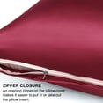 thumbnail image 6 of REGALWOVEN 2 Pack Satin Body Pillowcases , Luxury Silky Pillow Cover Smooth Long Satin Pillow Cases with Zipper Closure Burgundy Jumbo, 6 of 8