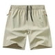 thumbnail image 1 of Ceisia Men's Solid Color Ice Silk Quick-Dry Sports Shorts, Drawstring Elastic Waist Beach Shorts for Men Khaki L Gifts, 1 of 2