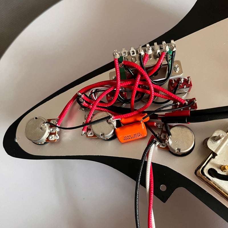 HHH Prewired Guitar Strat Pickguard Set, Alnico 5 Humbucker Pickups Coil Splitting Switch Multi Switch Harnesses ,For Fender St Electric Guitar Part Replacement