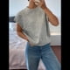 thumbnail image 4 of Suéter Acanalado para Mujer, Cuello Redondo, Corta, Corte Holgado, Tejido Floral, Tops Tipo Jersey. Plata XL, 4 of 8