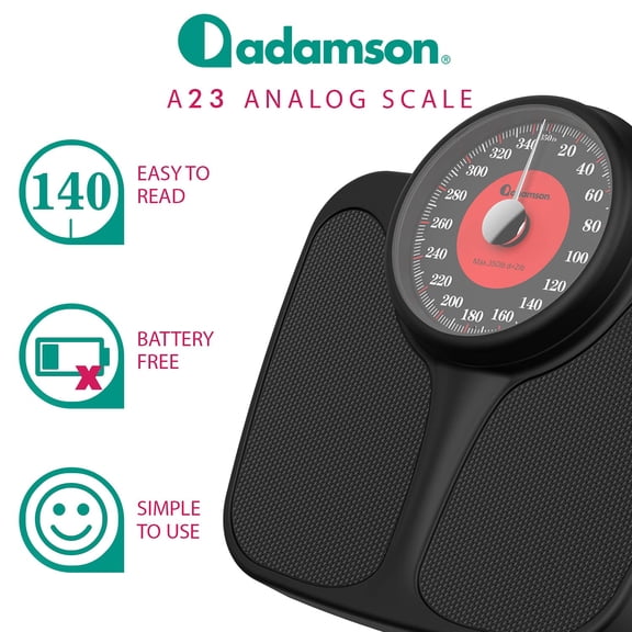 A23 Scales for Body Weight - Up to 350 LB - New Version - Anti-Skid Rubber Surface Extra Large Numbers - High Precision Bathroom Scale Analog - with 20-Year Assurance