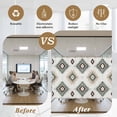 thumbnail image 5 of Sage Green Aztec Window Privacy Film, Southwest Boho Ethnic Chic Motifs Static Cling UV Sun Blocking Heat Control Window Tint Day and Night, Non-Adhesive One Way Windows Privacy Cover 23.6''x59'', 5 of 7
