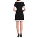 thumbnail image 3 of Vestido de trabajo elegante de mujer INSPIRE CHIC con contraste de color, escote en V, manga corta, corte A, negro M, 3 of 5