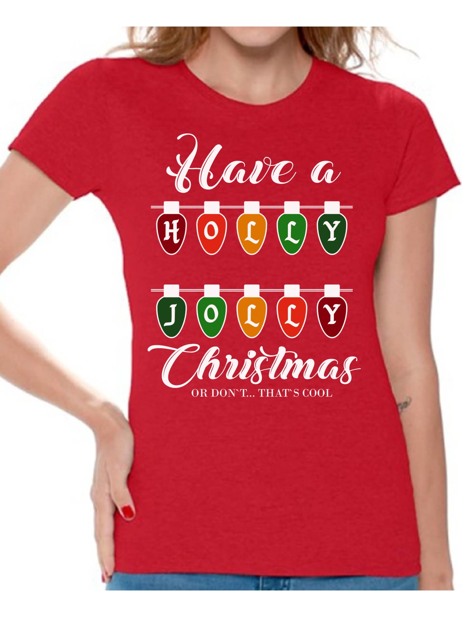 Awkward Styles Ugly Christmas Shirts for Women Xmas Holly Jolly