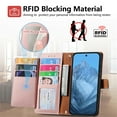 thumbnail image 5 of Wallet Case Compatible for Google Pixel 9 Pro XL Fold Case with Card Slots,Strap & Kickstand Leather with Zipper Shockproof Slim Cover Phone Case for Google Pixel 9 Pro XL Fold Wallet Case,Pink, 5 of 9