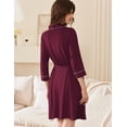 thumbnail image 5 of Ekouaer Women Robes Shawl Collar Bathrobe Short Kimono Robe Soft Knit Bathrobes Ladies Sleepwear with Pockets, 5 of 6
